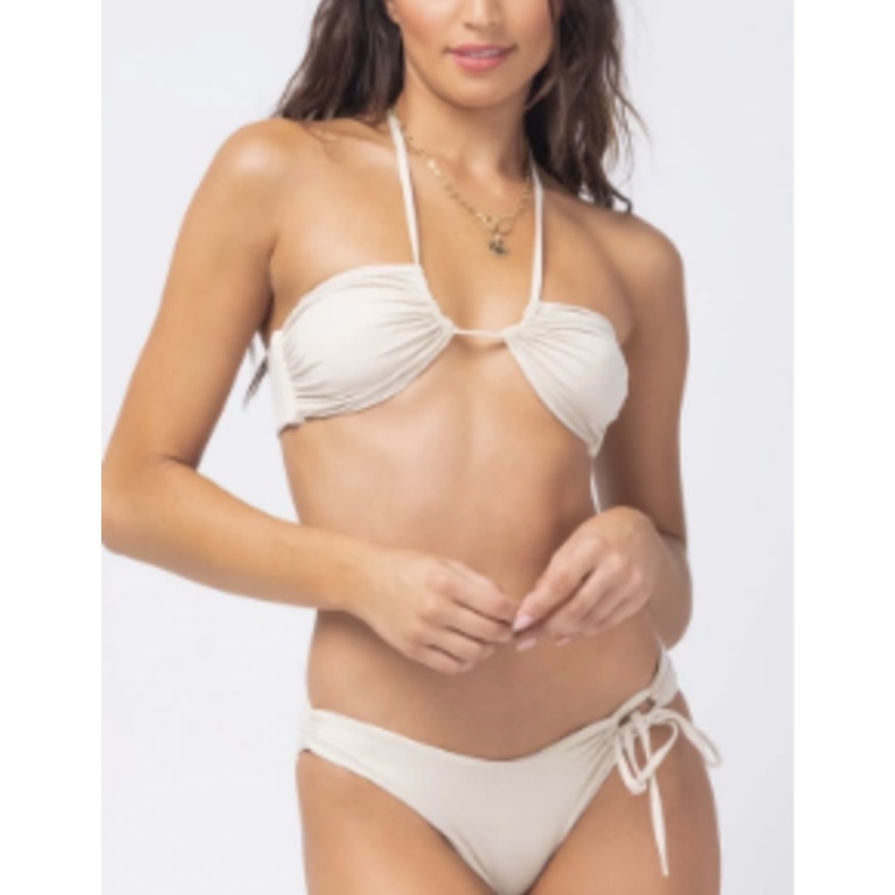 NWT L* Space Dawn Bikini Top Shimmer Bone XL